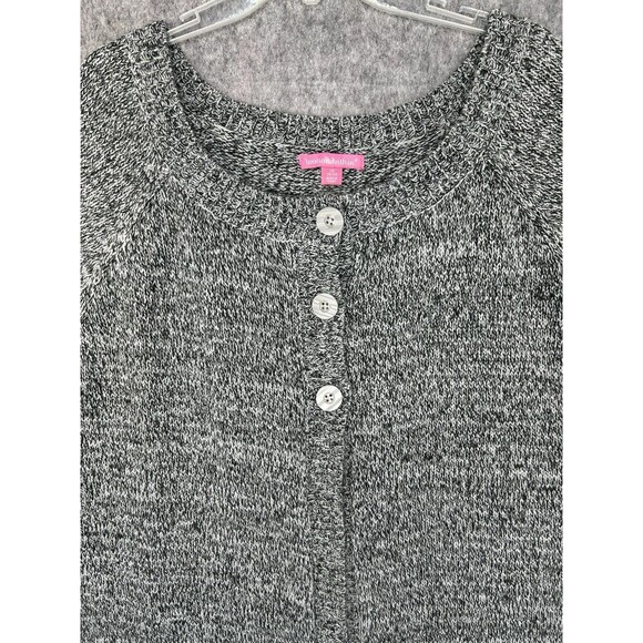 Woman Within Sweater Women's 2X 26/28 Short Sleeve Button Up Cardigan Knit Gray - Picture 4 of 10